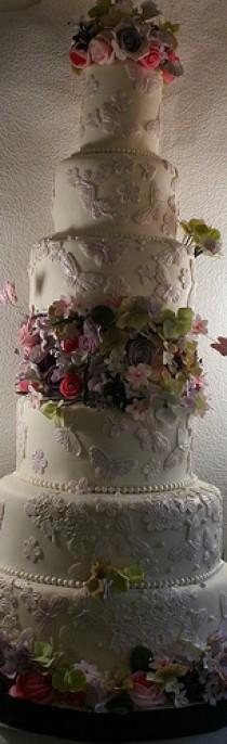 wedding photo - 6 Tier Lace Cake