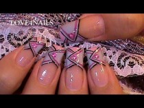 wedding photo - How To Grey & Pink ♥ Criss Cross Your Nails ~ Tutorial