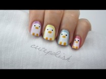 wedding photo - Nail Art: Pastel Penguins!