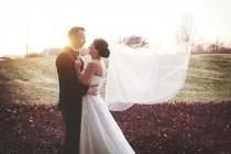 wedding photo - Жених и невеста на закате