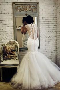 wedding photo - Bell shaped tulle white wedding dress
