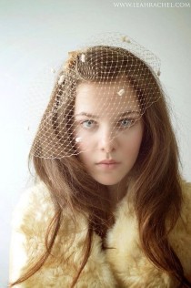 wedding photo - Vintage Style Chenille Dotted Birdcage Veil Ready To Ship By Ruby & Cordelia's Millinery