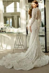 wedding photo - white contemporary wedding gown