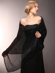 wedding photo - NWT Mariell Sheer Crinkle Wrap Shawl With Scattered Crystals