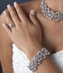 wedding photo - СЗТ новые серебро, горный хрусталь Люкс для выпускного вечера тянутся браслет