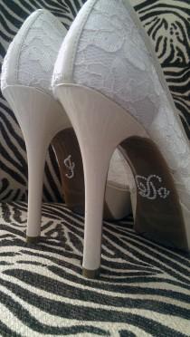 wedding photo - I Do Shoe Stickers Ivory Pearl. I Do Wedding Shoe Appliques - Cream Pearls I Do Shoe Decals for your Bridal Shoes - New