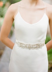 wedding photo - Rosette Bridal Sash Swarovski Crystals Wedding Belt - New