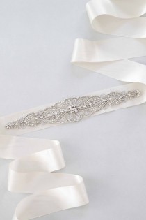 wedding photo - Dahlia  Bridal Sash Swarovski Crystals Wedding Belt - New