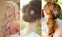wedding photo -  Winter Wedding Comb, Rhinestone Snowflake Comb, Christmas Hair Comb, Christmas Wedding Headpiece, Winter Wedding Headpiece