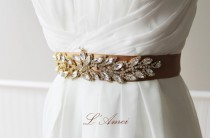 wedding photo - Hand-sewn Rhinestone Crystal Wedding Bridal  Belt