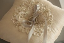 wedding photo - Ring Bearer Pillow - Ash Ivory (Made to Order) - New
