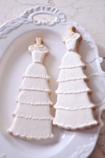 wedding photo -  Lace Bridal Gown Cookies- 10 pcs