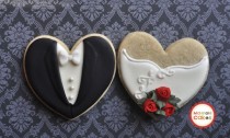 wedding photo -  Holiday Bride and Groom Wedding Favor Cookies