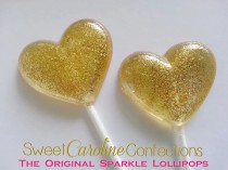 wedding photo -  Gold Heart Lollipops Wedding Favors
