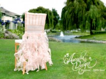 wedding photo - Bridal Chair Cover Wedding Ruffle Chair Decoration MADE TO ORDER Willow Slipcover for Event Reception Bridal Shower Wedding Engagement Decor - New