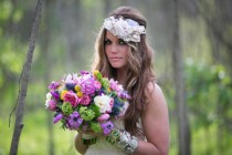 wedding photo -  Blush Statement Crown with Satin & Tulle Blooms
