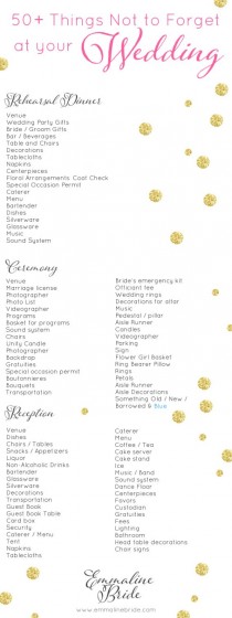 wedding photo - Wedding Day Checklist Printable: 50  Things Not To Forget