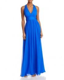 aidan mattox cutout silk gown