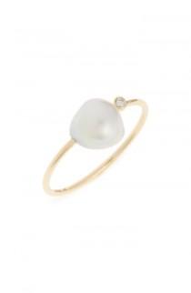 Mizuki Sea of Beauty Diamond & Keshi Pearl Ring wedding photo - Mizuki Sea of Beauty Diamond & Keshi Pearl Ring