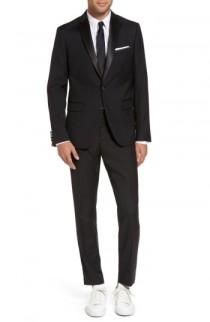 Calibrate Trim Fit Wool Blend Tuxedo wedding photo - Calibrate Trim Fit Wool Blend Tuxedo