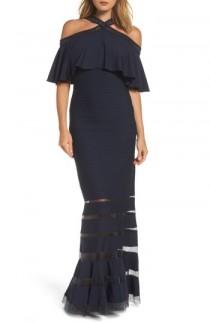 Tadashi Shoji Jersey Cold-Shoulder Gown wedding photo - Tadashi Shoji Jersey Cold-Shoulder Gown