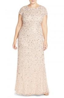 wedding photo - Adrianna Papell Embellished Scoop Back Gown (Plus Size) 