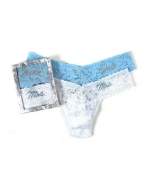 I Do Two-Piece Low-Rise Thong Set, White/Blue wedding photo - I Do Two-Piece Low-Rise Thong Set, White/Blue