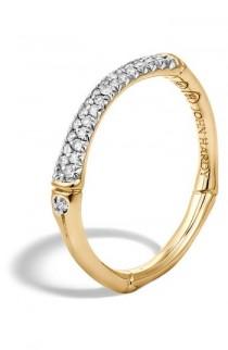 John Hardy Bamboo Gold Diamond Pavé Slim Band Ring wedding photo - John Hardy Bamboo Gold Diamond Pavé Slim Band Ring