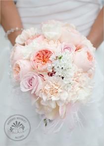 wedding photo -  Soft Peach Wedding Bouquet