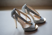 wedding photo - Silver Sparkly Wedding Shoes ♥ Glitter Bridal Shoes 