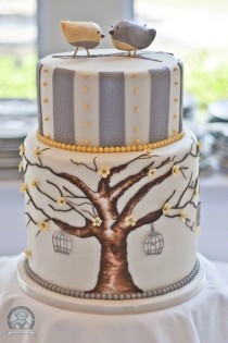 wedding photo - Gâteaux de mariage Peint à la main ♥ Cake Design Wedding