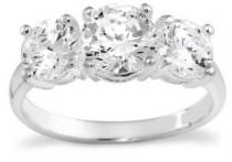 wedding photo -  Sterling Silver 3-Stone Cubic Zirconia Ring: Jewelry