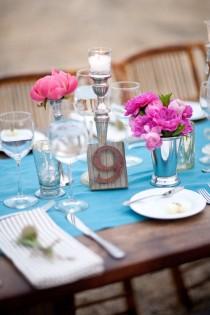wedding photo - Turquoise Hochzeit Tischdeko Ideen