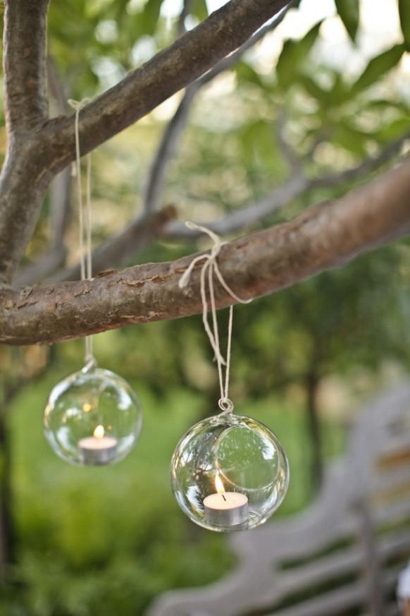 Glass Hanging Tealights For Garden Wedding Decoration #893368 - Weddbook