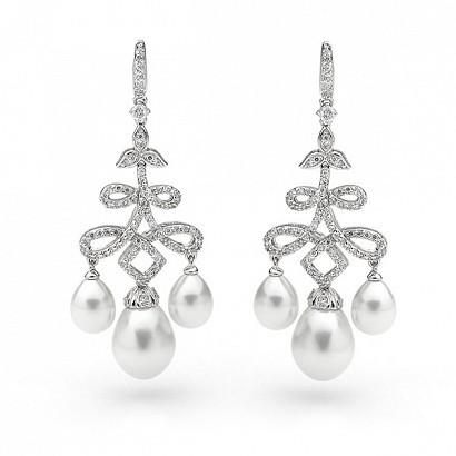 Georgini White Pearl Earring ♥ Designer Bridal Jewelry #803412 - Weddbook